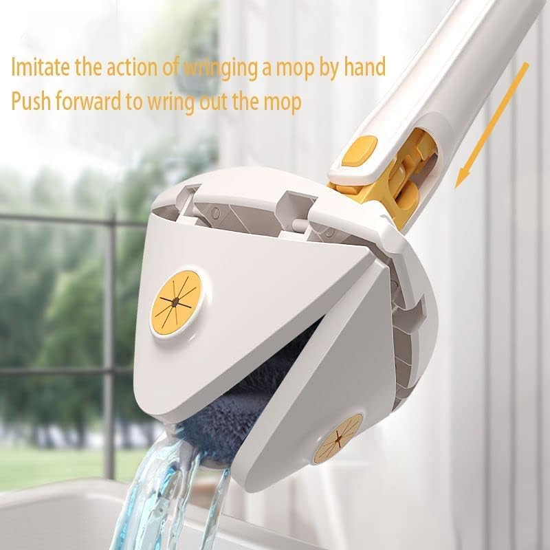 360° Rotating Adjustable Mop with Self-Wringing System - Microfiber Floor Cleaner