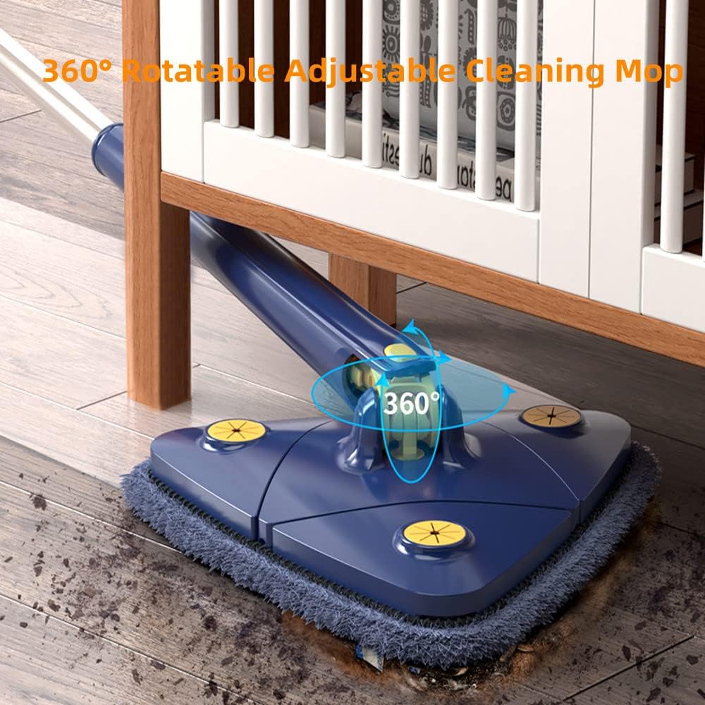 360° Rotating Adjustable Mop with Self-Wringing System - Microfiber Floor Cleaner