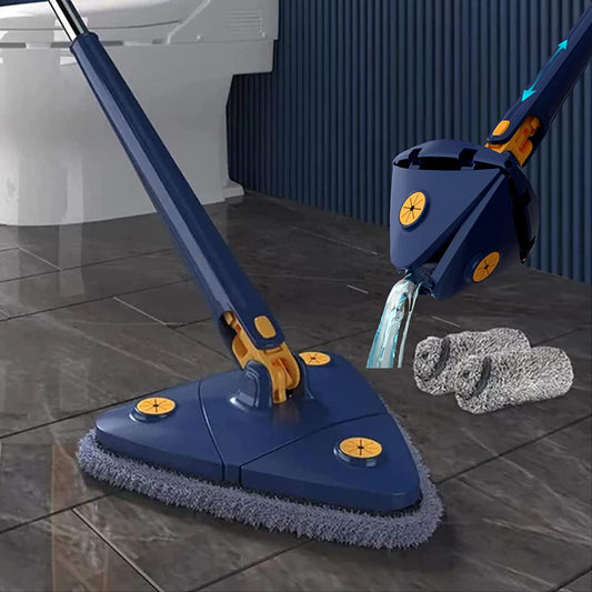 360° Rotating Adjustable Mop with Self-Wringing System - Microfiber Floor Cleaner