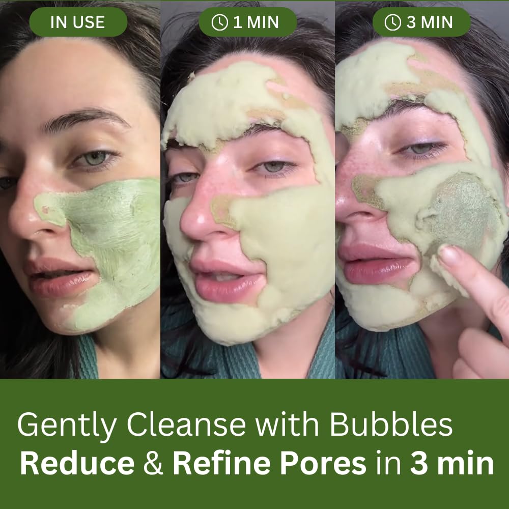 P.CALM Holy Basil Bubble Deep Mask - Korean Clay-to-Bubble Pore Cleansing Treatment (90g)